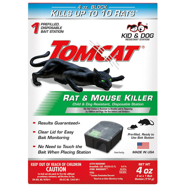 Tomcat® 0370510 Rat & Mouse Killer Child & Dog Resistant, Disposable Station