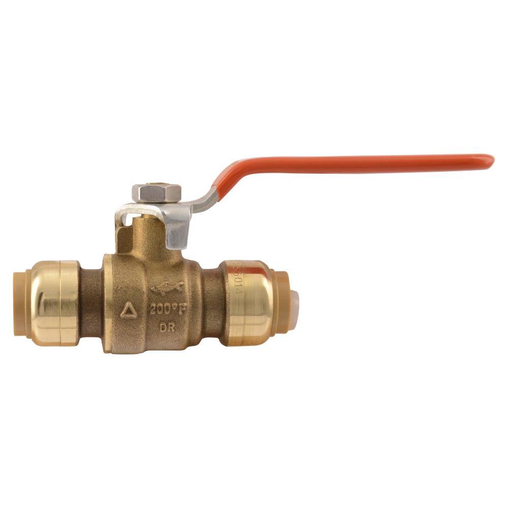 SharkBite® 22222-0000LFA Lead Free Brass Push-Fit Ball Valve, 1/2" x 1/2"