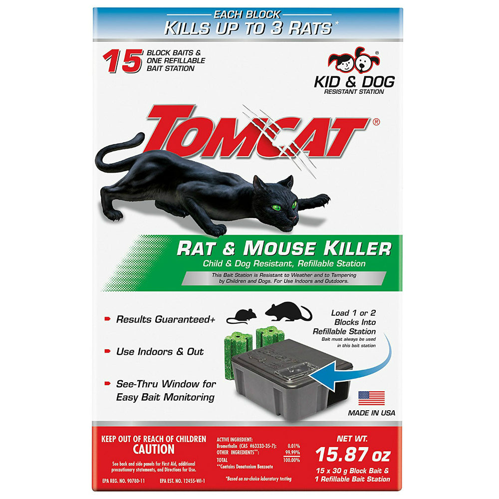 Tomcat® 0370910 Rat & Mouse Killer with 1-Rat Station & 15-30 gm Blocks