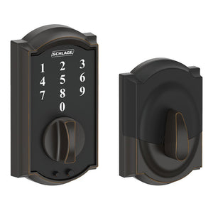 Schlage BE375VCAM716 Touch Screen Deadbolt, Aged Bronze