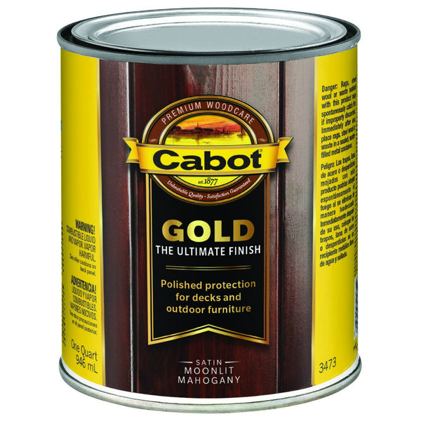 Cabot 3473-05 Gold Premium The Ultimate Wood Finish, Moonlit Mahogany, 1 Qt