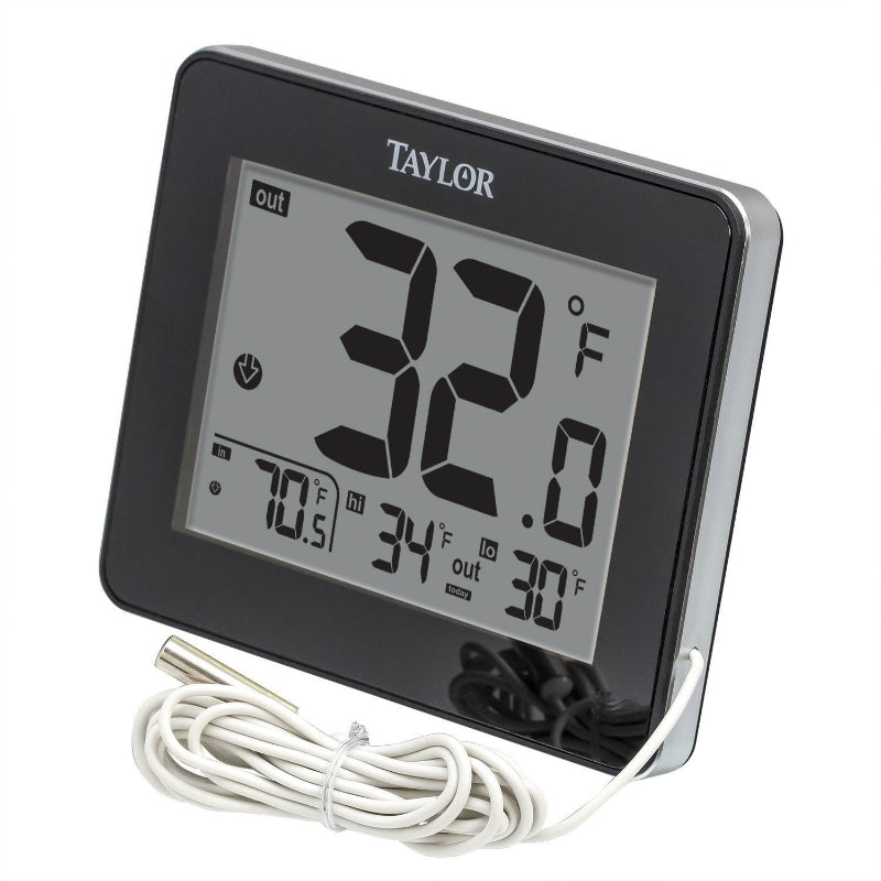 Taylor 1710 Wired Indoor/Outdoor Thermometer with LCD Display