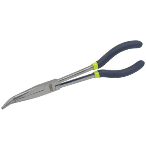 Master Mechanic 213197 Long Reach Bent Long Nose Pliers w/ Cushion Grip, 11"