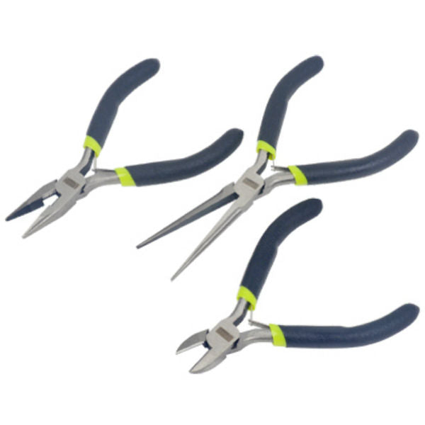 Master Mechanic 213194 Mini Pliers Set with Cushion Grip Handles, 3-Piece