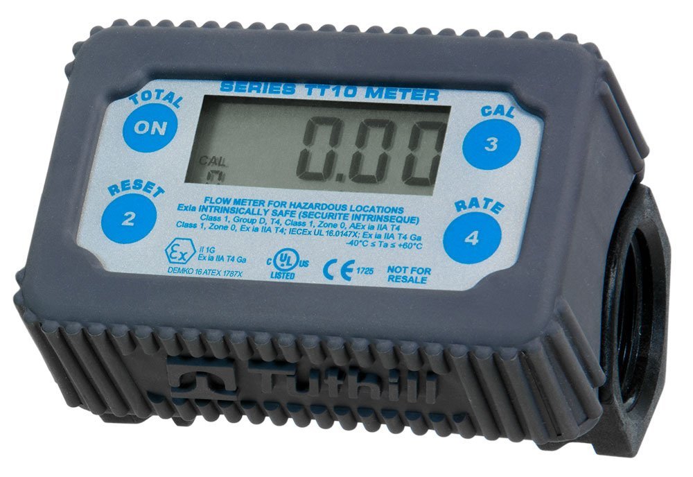 Tuthill® TT10PN In-Line Digital Turbine Meter w/ Engineered Polymer, 2-35 GPM