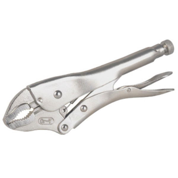 Master Mechanic 213187 Curved Jaw Locking Pliers with 3-Rivet Design, 7"