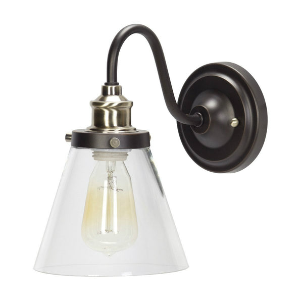 Globe® 64932 Dimmable Single Light Wall Sconce with Clear Glass