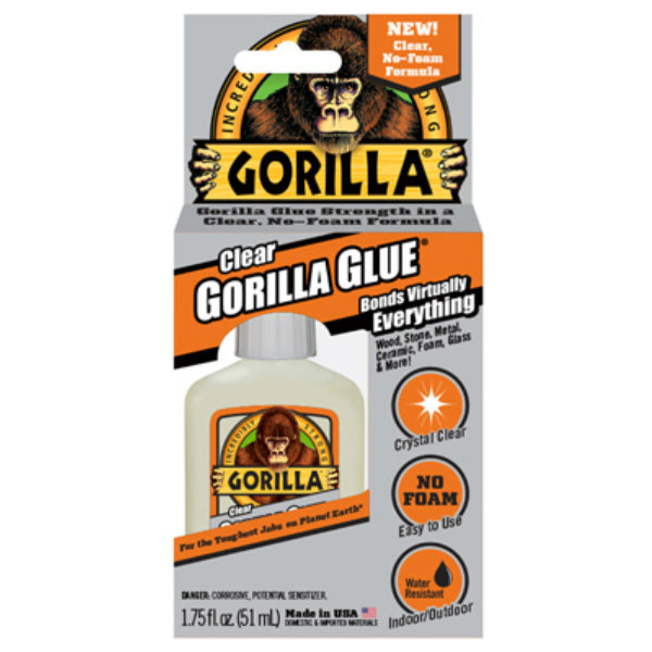 Gorilla Glue 4500102 Non-Foaming Formula Adhesive, Crystal Clear, 1.75 Oz