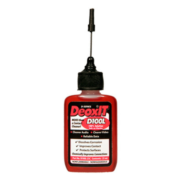 DeoxIT® D100L-25C Contact Cleaner Liquid Needle Dispenser, 100% Solution, 25 ml