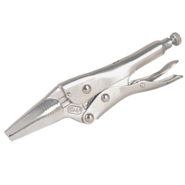 Master Mechanic 213188 Long Nose Locking Pliers with 3-Rivet Design, 6"