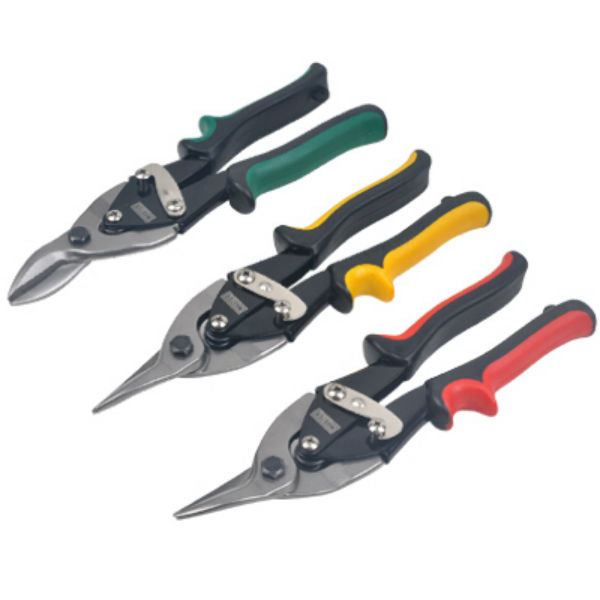 Master Mechanic 213210 Aviation Snip Set w/ Dual Injection Molded Handles, 3 PC