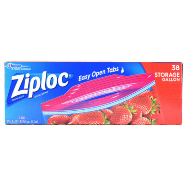 Ziploc® 00320 Storage Bag with Smart Zip Plus® Seal, 1 Gallon, 38 Count