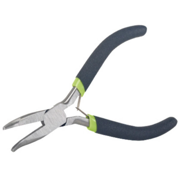 Master Mechanic 213189 Bent Nose Mini Pliers with Cushion Grip Handles, 5"
