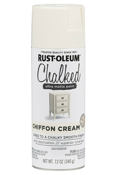 Rust-Oleum® 302596 Chalked Ultra Matte Spray Paint, Chiffon Cream, 12 Oz