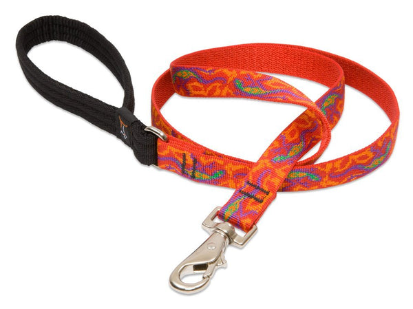 Lupine 41009 Originals Padded Handle Medium Dog Leash, Go Go Gecko, 3/4" x 6'