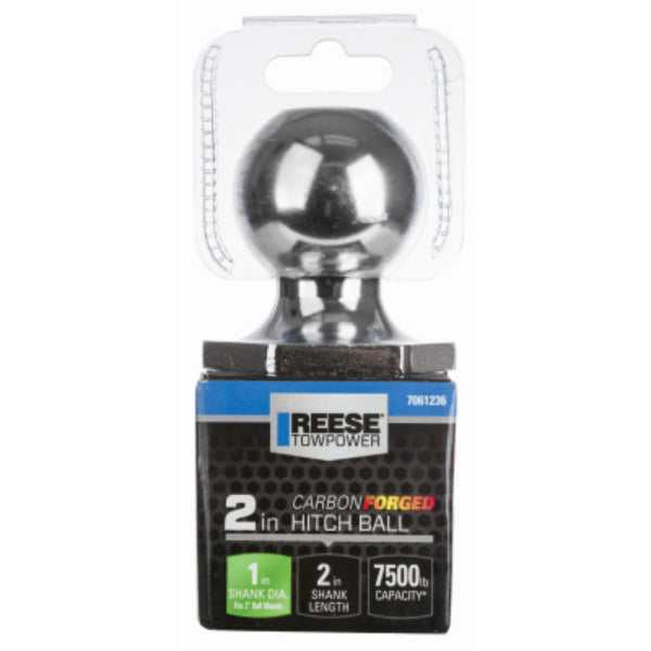 REESE® Towpower 7061236 Carbon Forged Hitch Ball, 2" x 1" x 2", 7500 Lb