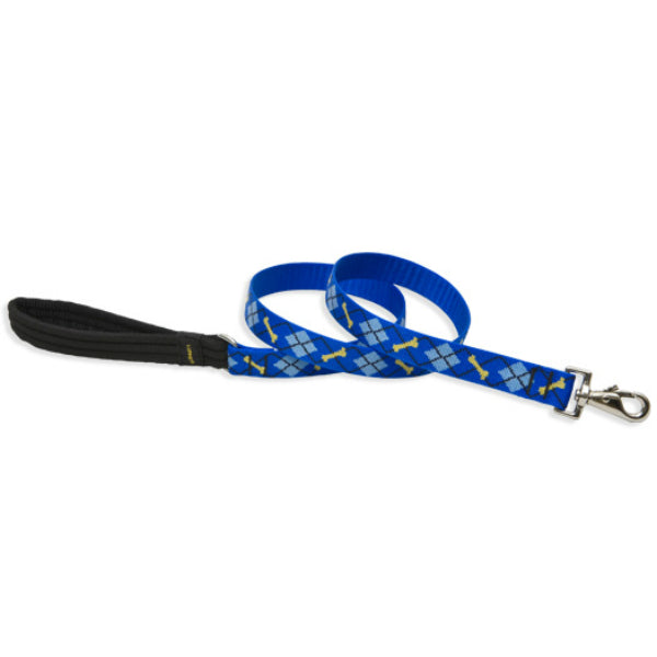 Lupine 41809 Originals Padded Handle Medium Dog Leash, Dapper Dog, 3/4" x 6'