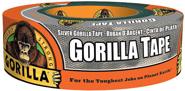 Gorilla® 6074004 Double-Thick Adhesive Duct Tape, Silver, 1.88" x 35 Yd