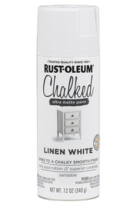 Rust-Oleum® 302591 Chalked Ultra Matte Spray Paint, Linen White, 12 Oz