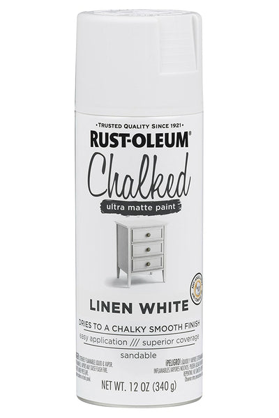 Rust-Oleum® 302591 Chalked Ultra Matte Spray Paint, Linen White, 12 Oz