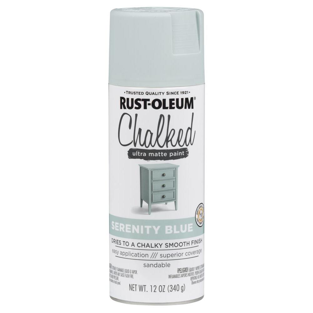 Rust-Oleum® 302595 Chalked Ultra Matte Spray Paint, Serenity Blue, 12 Oz