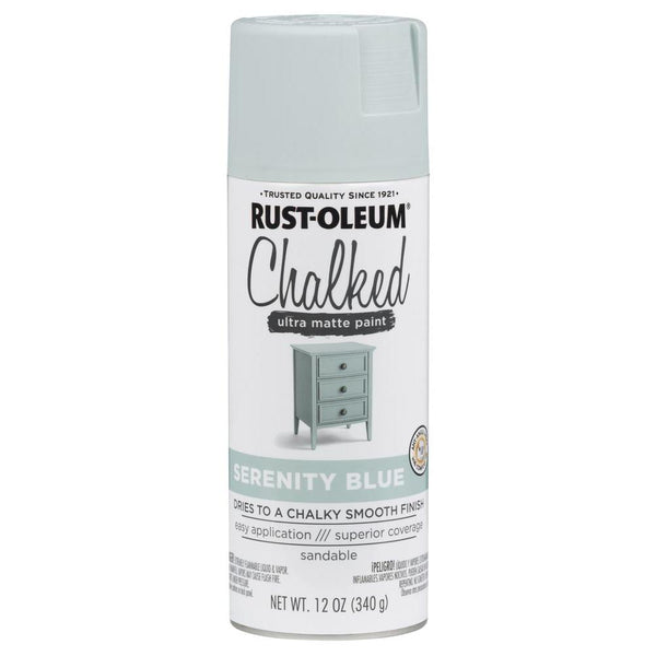 Rust-Oleum® 302595 Chalked Ultra Matte Spray Paint, Serenity Blue, 12 Oz
