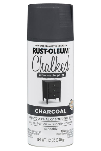 Rust-Oleum 302590 Chalked Ultra Matte Spray Paint, Charcoal, 12 Oz