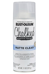 Rust-Oleum® 302599 Chalked Protective Top Coat Spray Paint, Matte Clear, 12 Oz