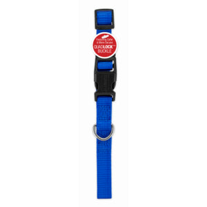 Pet Expert 31867TV Nylon Dog Collar with Quadlock™ Buckle, Blue, 5/8" x 10-16"