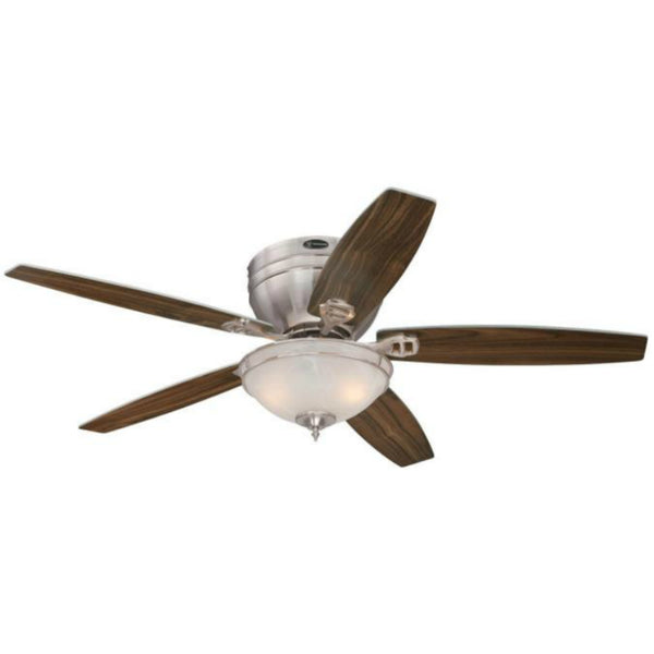 Westinghouse 72097 Carolina Reversible Five-Blade Ceiling Fan, Brush-Nickel, 52"