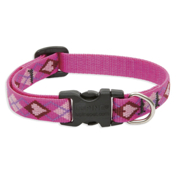Lupine 14235 Originals Adjustable Collar for Small Dogs, Puppy Love, 1/2"x10-16"
