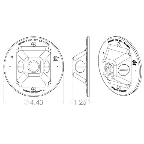 Hubbell Bell® PLV330WH Round Weatherproof Cluster Cover with 3 Outlets, White