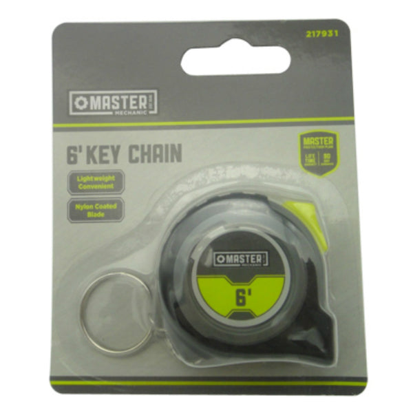 Master Mechanic 217931 ABS Tape Measure with Key Chain, 6'