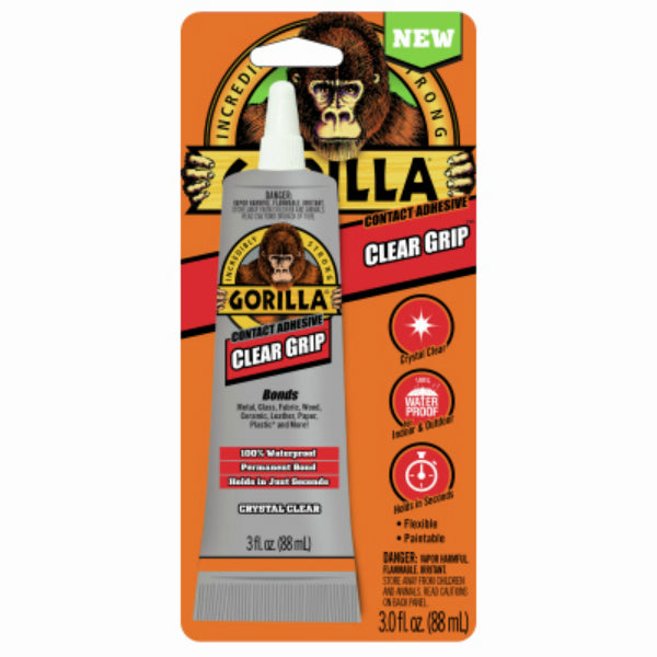 Gorilla 8040002 Clear Grip Contact Adhesive, Clear, 3 Oz
