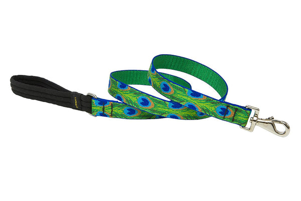 Lupine 32659 Originals Padded Handle Large Dog Leash, Tail Feathers, 1" x 6'