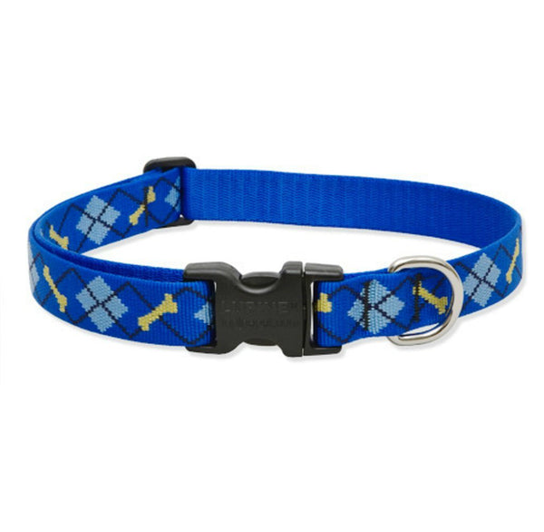 Lupine 41852 Originals Adjustable Collar for Medium Dogs, Dapper Dog, 1"x12-20"