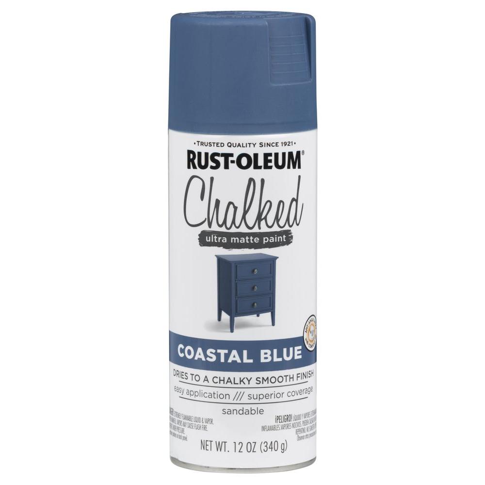 Rust-Oleum® 302598 Chalked Ultra Matte Spray Paint, Coastal Blue, 12 Oz