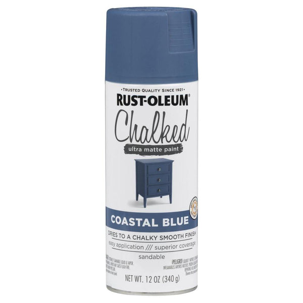 Rust-Oleum® 302598 Chalked Ultra Matte Spray Paint, Coastal Blue, 12 Oz