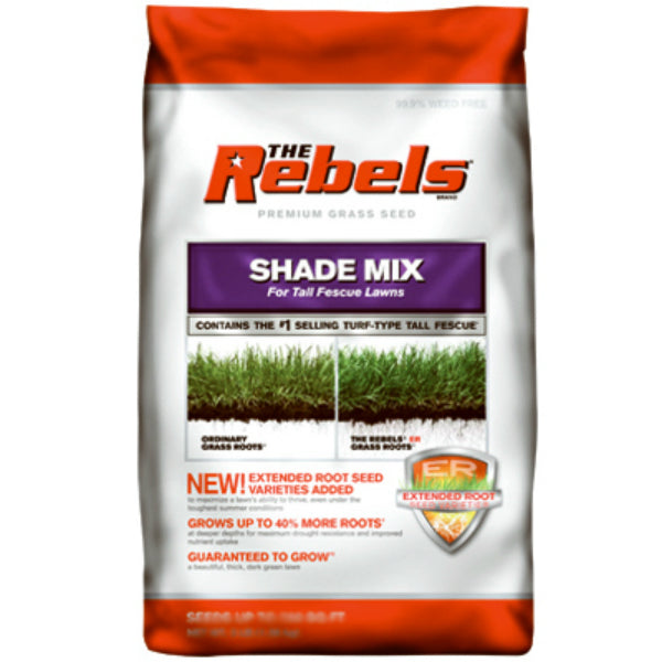 Rebels® 100526877 Shade Mix Premium Grass Seed for Tall Fescue Lawns, 20 Lb