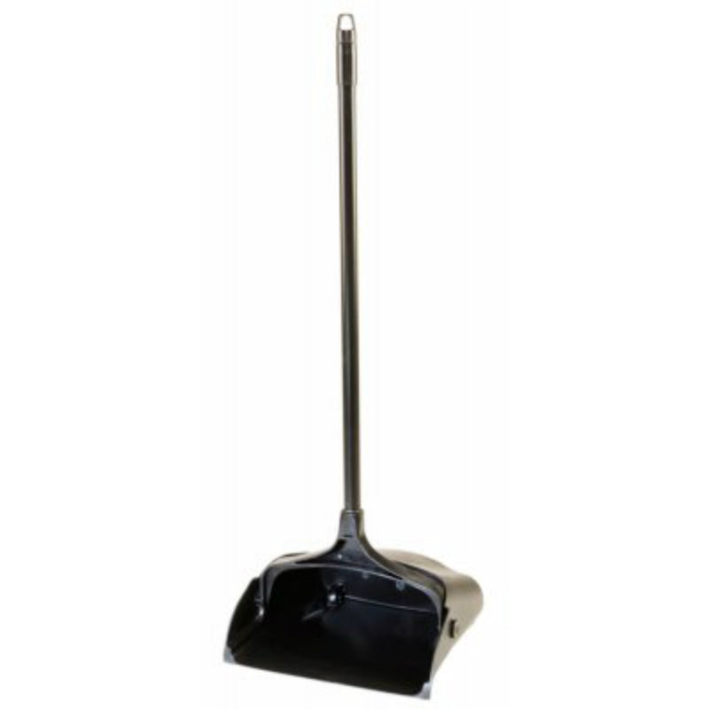 Rubbermaid 1887090 Lobby Pro Plastic Upright Dust Pan w/ Rear Wheels, Black