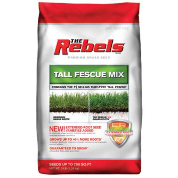 The Rebels® 100526887 Tall Fescue Mix Extended Root Grass Seed, 3 Lb