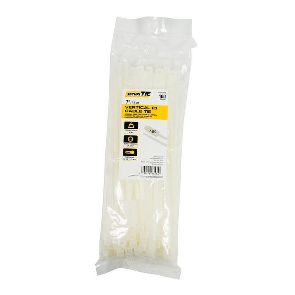 Gardner Bender® CTID7-50100 Vertical ID Cable Ties, Natural, 7", 100-Pack
