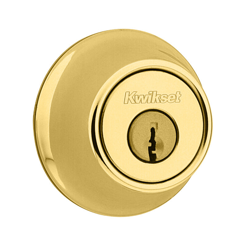 Kwikset® 96600-668 Mobile Home Single Cylinder Deadbolt, Polished Brass