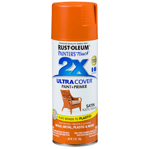 Rust-Oleum® 314753 Painter's Touch® 2X Ultra Cover Satin Spray, Rustic Orange, 12 Oz
