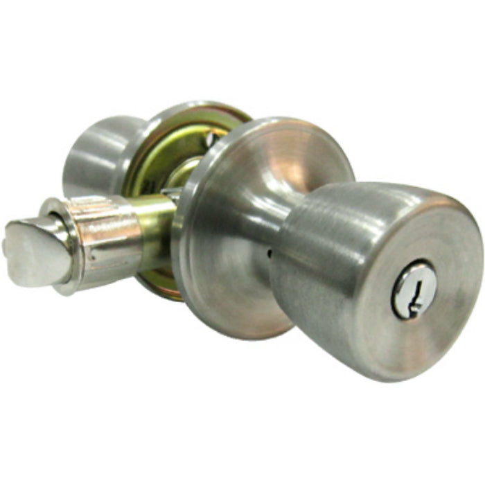 Taiwan Fu Hsing TS600B-MH-KA2 Tulip Style Knob Home Entry Lockset, Stainless Steel