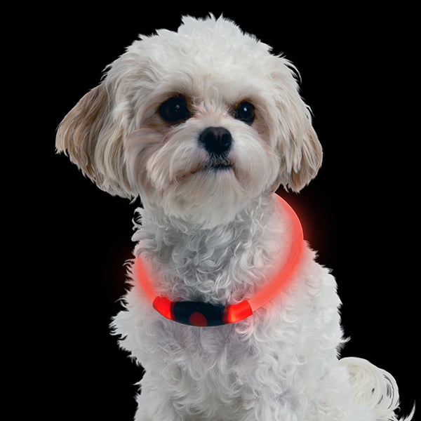 Nite Ize® NHO-10-R3 NiteHowl™ LED Safety Dog Collar Necklace, Universal, Red