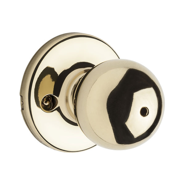 Kwikset® 93001-873 Security Polo Privacy/Bed/Bath Lockset, Polished Brass