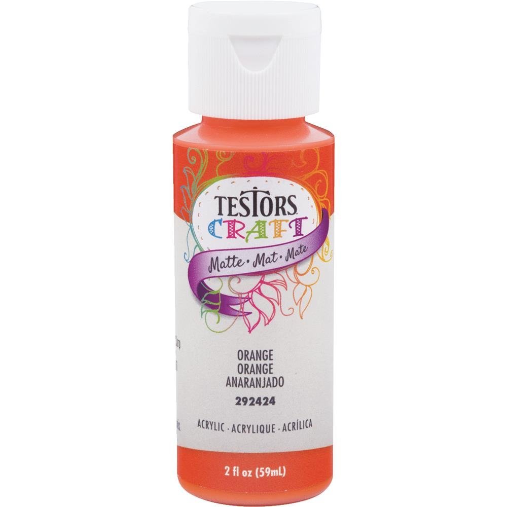 Testors® 292424A Matte Acrylic Craft Paint, Orange, 2 Oz