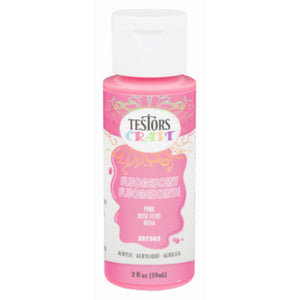 Testors® 297503 Acrylic Craft Paint, Fluorescent Pink, 2 Oz