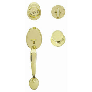 Taiwan Fu Hsing HY77S1B-KD Wilmington Tulip Knob & Single Cylinder Deadbolt Set, Polish Brass